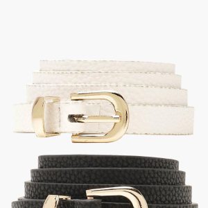 2 Pack Basic Skinny Belt