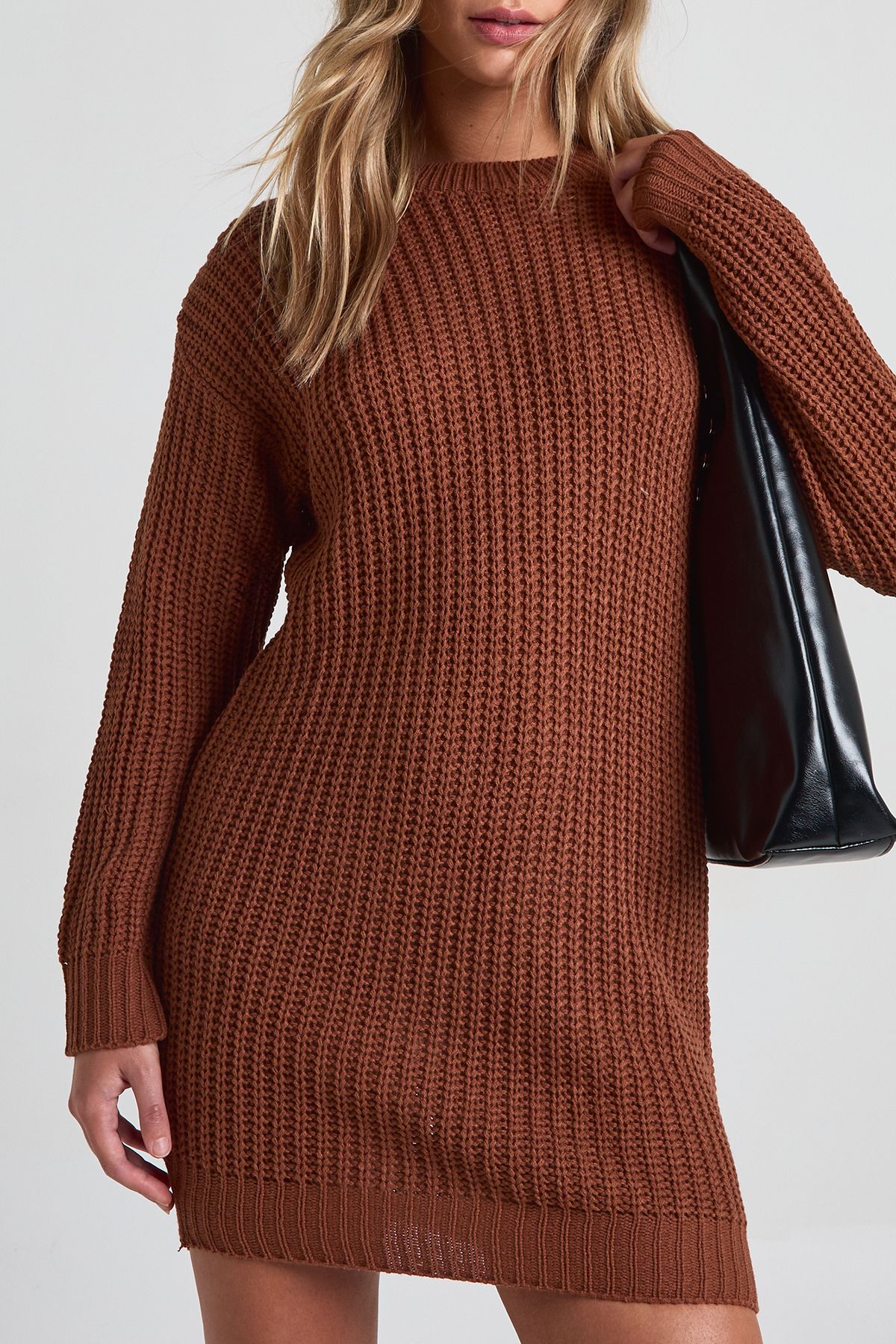 Crew Neck Mini Jumper Dress - Image 4