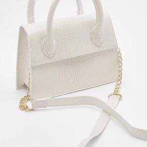 Mini Croc Structured Crossbody Grab Bag