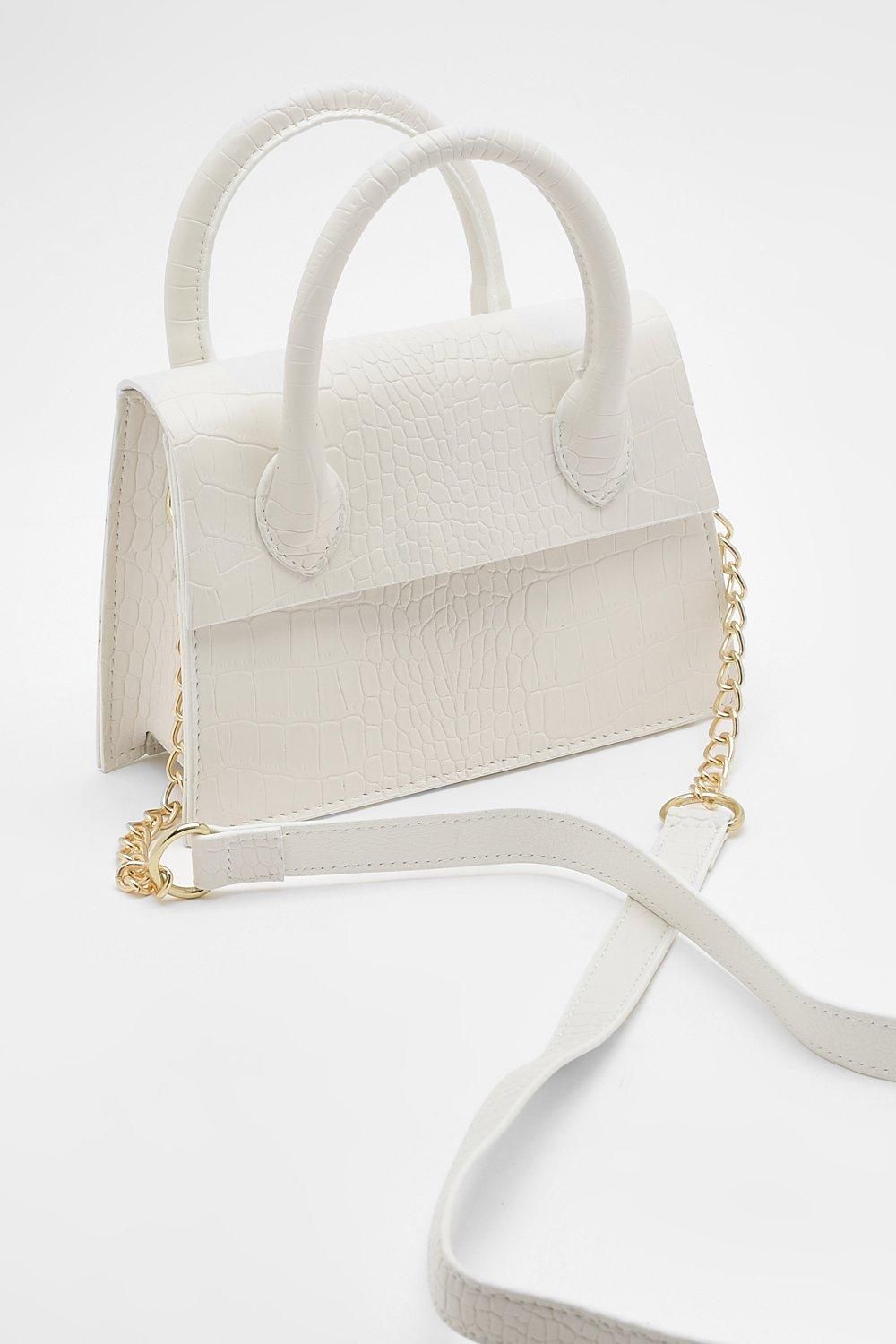 Mini Croc Structured Crossbody Grab Bag