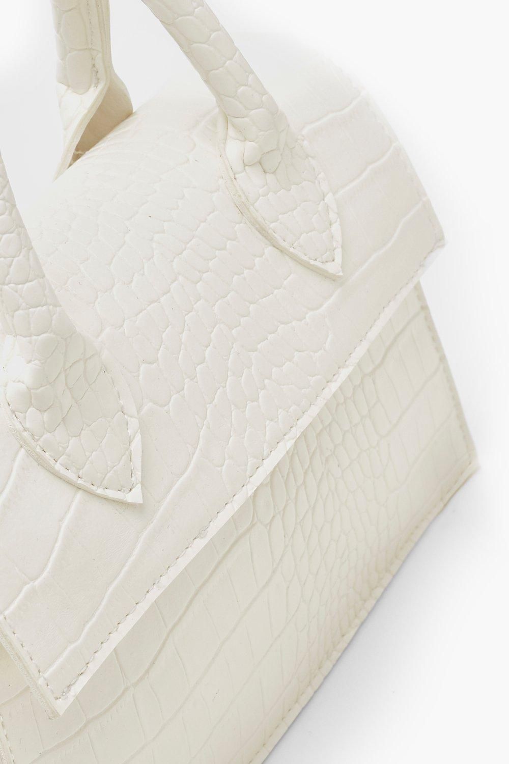 Mini Croc Structured Crossbody Grab Bag - Image 3
