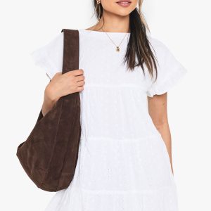 Embroidered Smock Playsuit