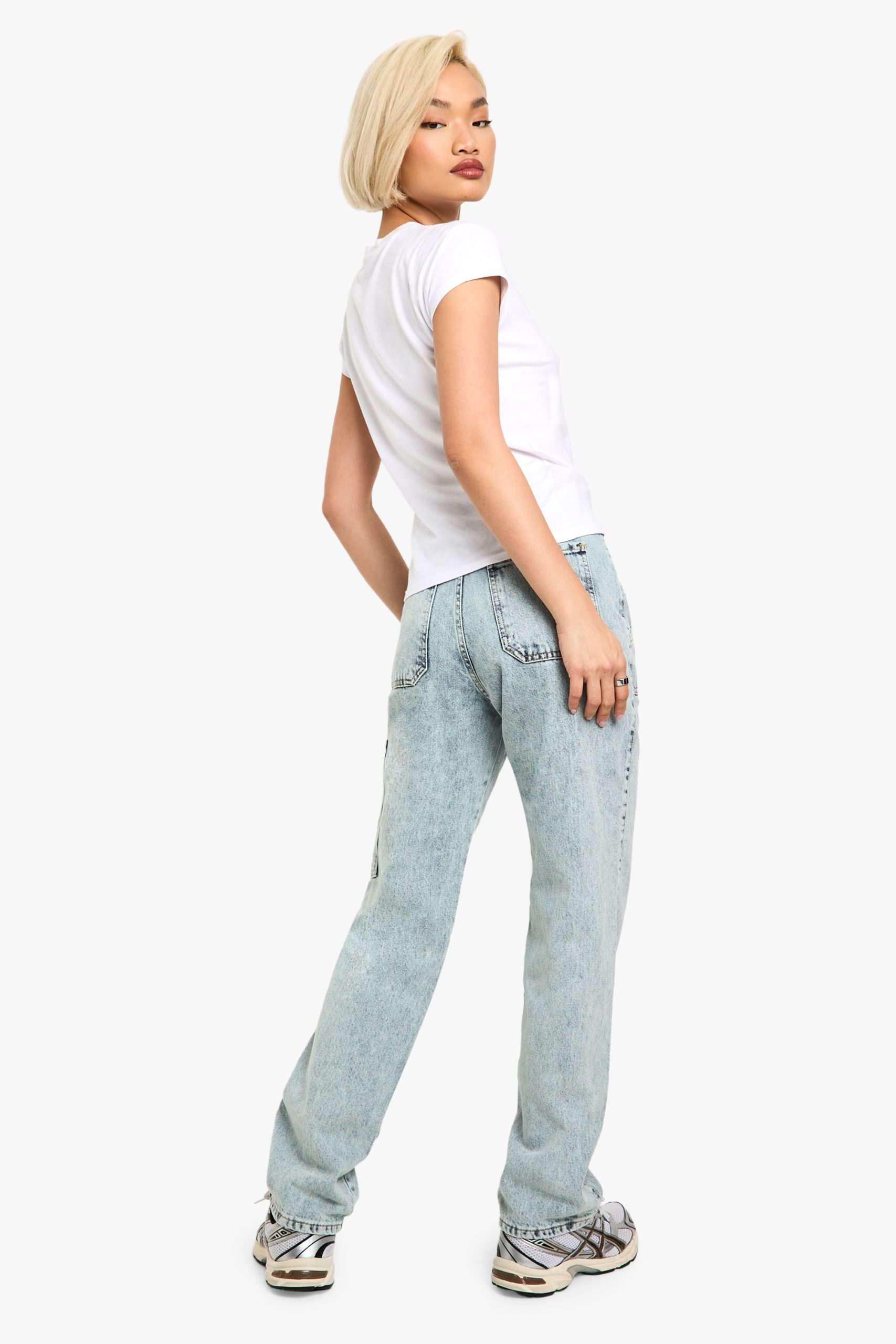 Acid Wash Cargo Straight Fit Jeans - Image 2