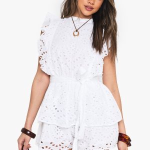 Broderie Ruffle Playsuit