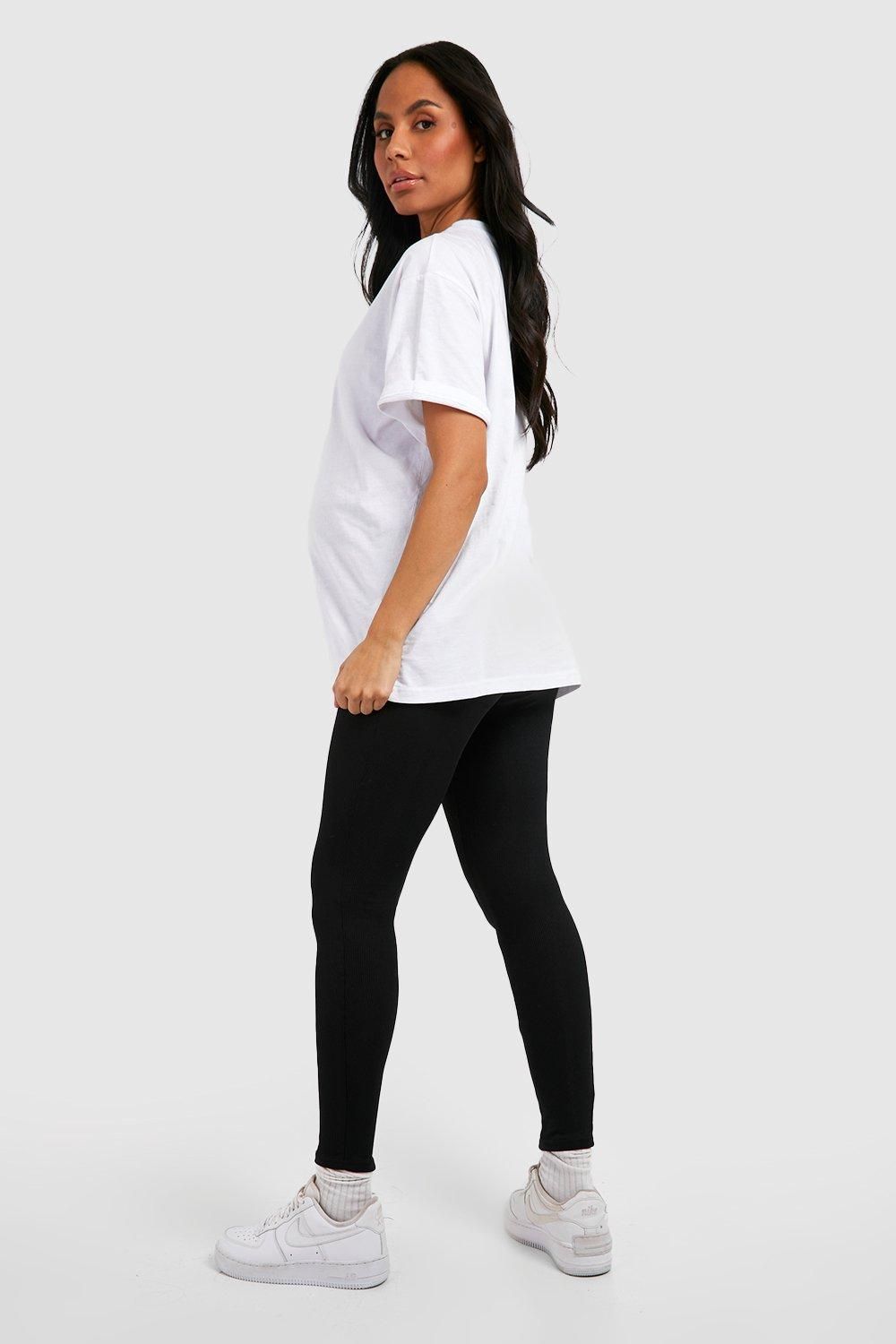 Maternity Ribbed Over Bump Leggings - Image 2