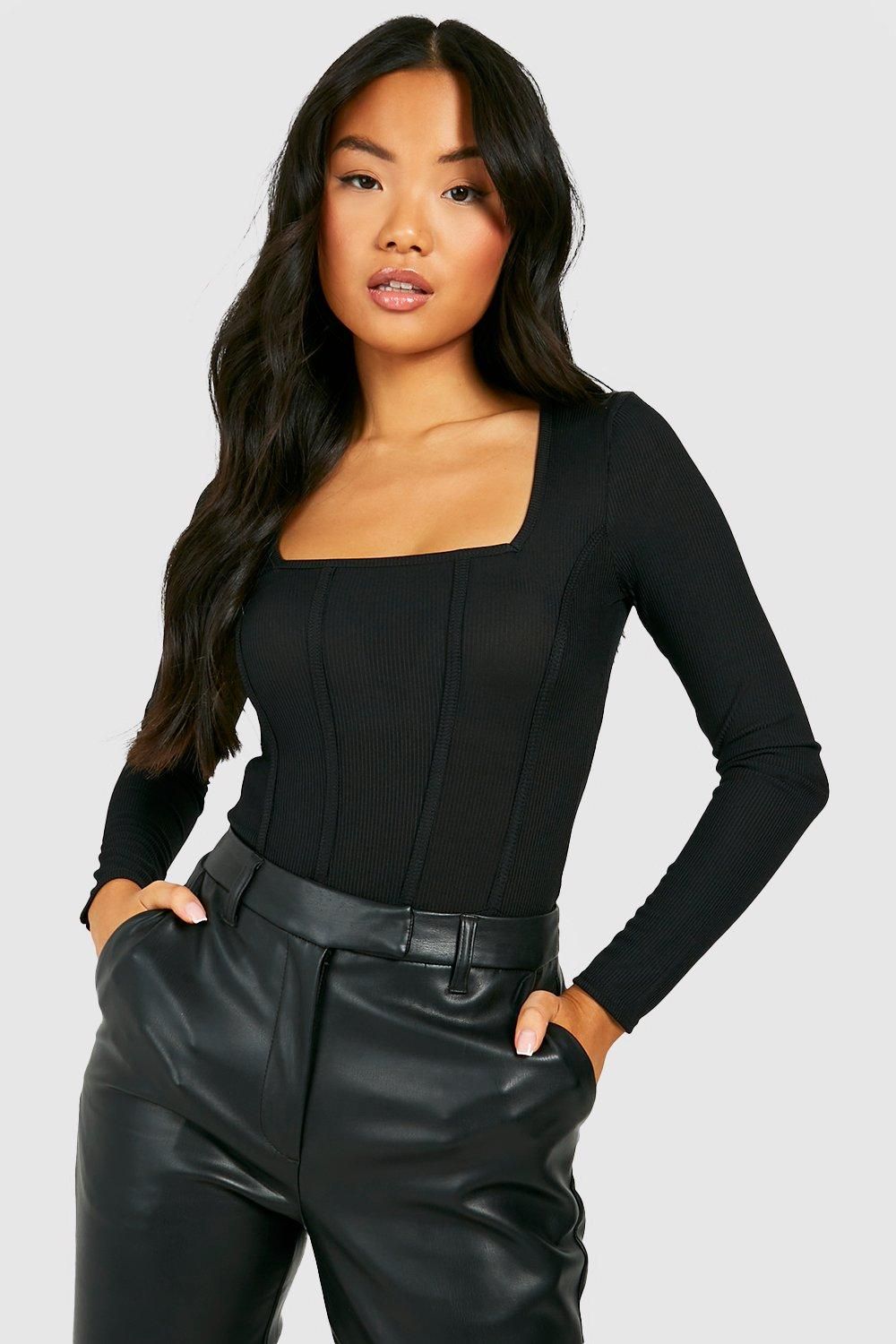 Petite Rib Corset Bodysuit