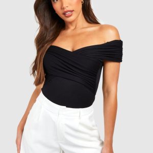 Tall Bardot Ruched Detail Bodysuit