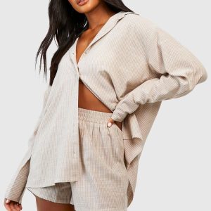 Cotton Tonal Pinstripe Pyjama Short