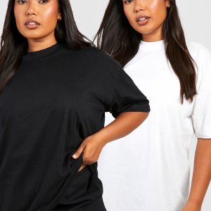 Boohoo Basics Plus 2 Pack Oversized T-shirt