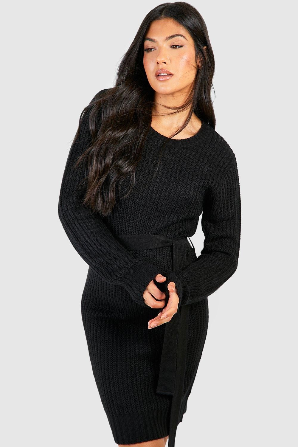 Maternity Soft Knit Tie Waist Jumper Dress - Image 4