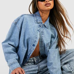 Boohoo Basics Oversized Denim Shirt
