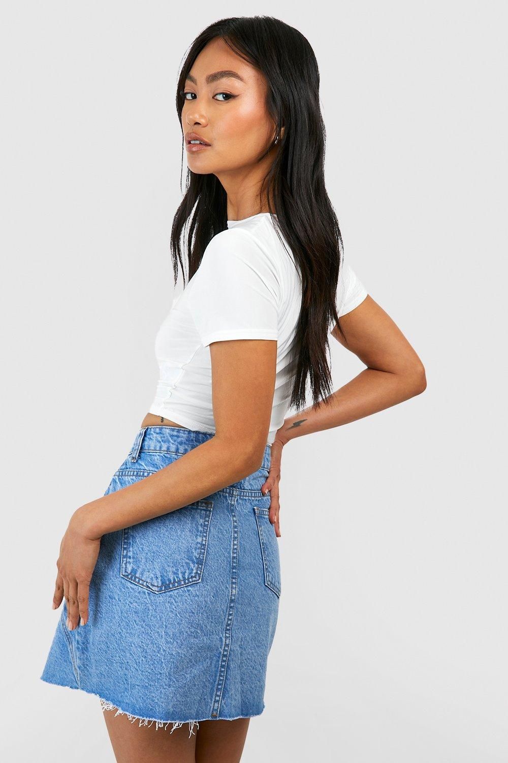 Basic Denim Mini Skirt - Image 2