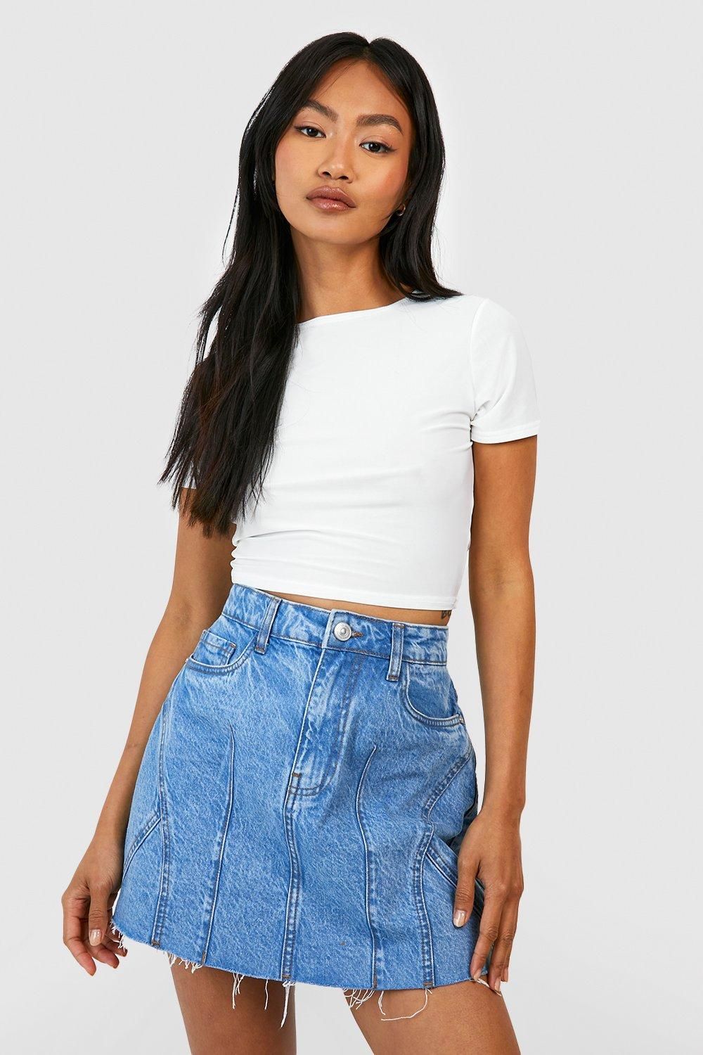 Basic Denim Mini Skirt - Image 3