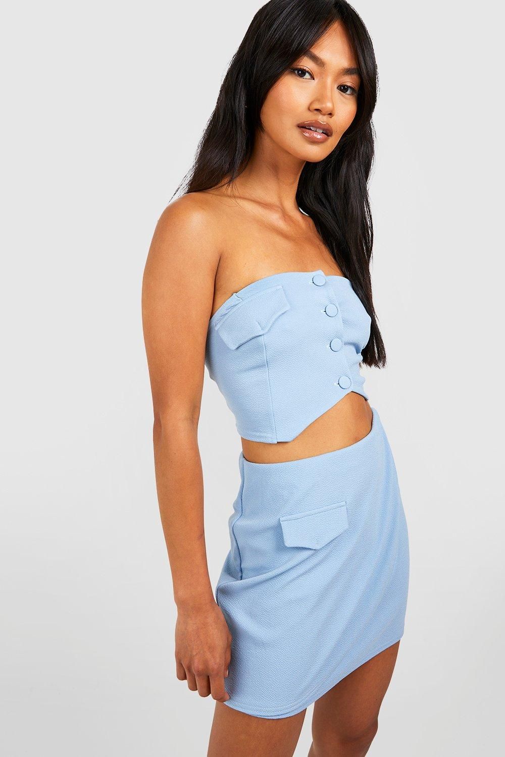 Jersey Crepe Bandeau & Wrap Mini Skirt - Image 3