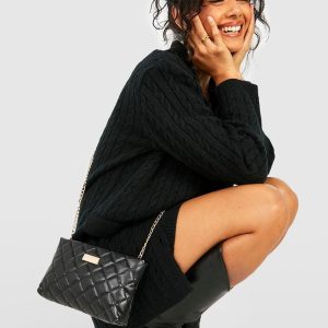 Quilted Oversized Basic Cross Body Bag