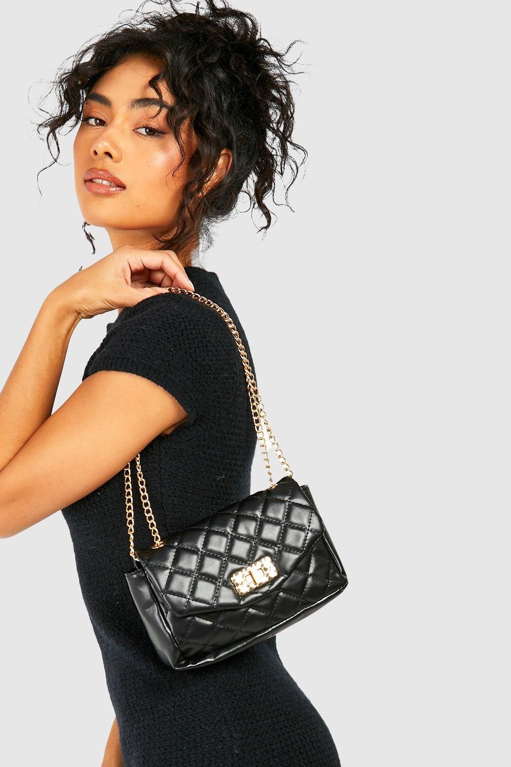 Lock Detail Basic Crossbody Bag