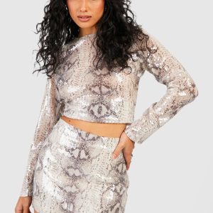 Snake Sequin Top