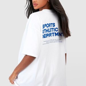 Sports Athletic Slogan Back Print Oversized T-shirt