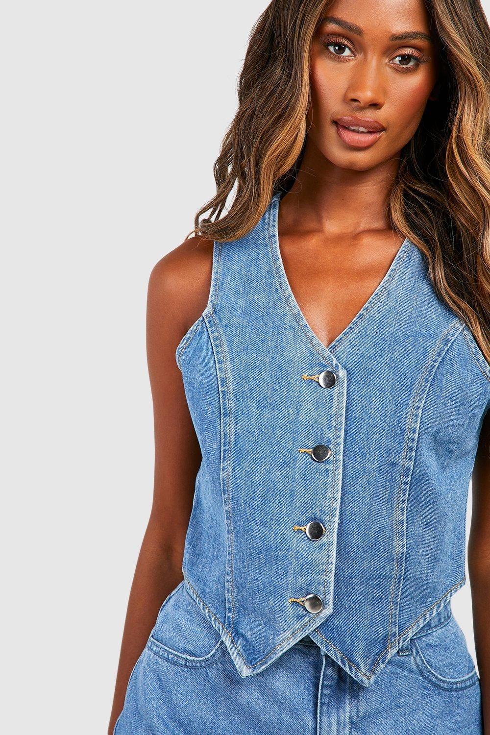 Longline Denim Waistcoat - Image 4