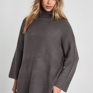 Roll Neck Tunic Jumper Dress