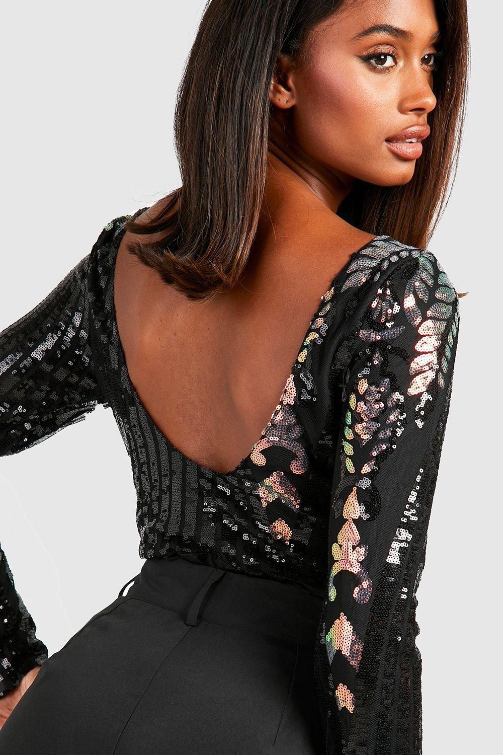 Demask Sequin Backless Bodysuit - Image 4