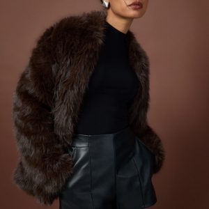 Faux Leather Tailored Shorts