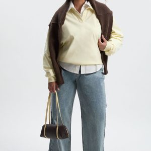Boohoo Basics Plus Denim Wide Leg Jean