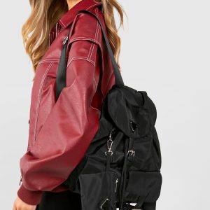 Double Pocket Nylon Rucksack Bag