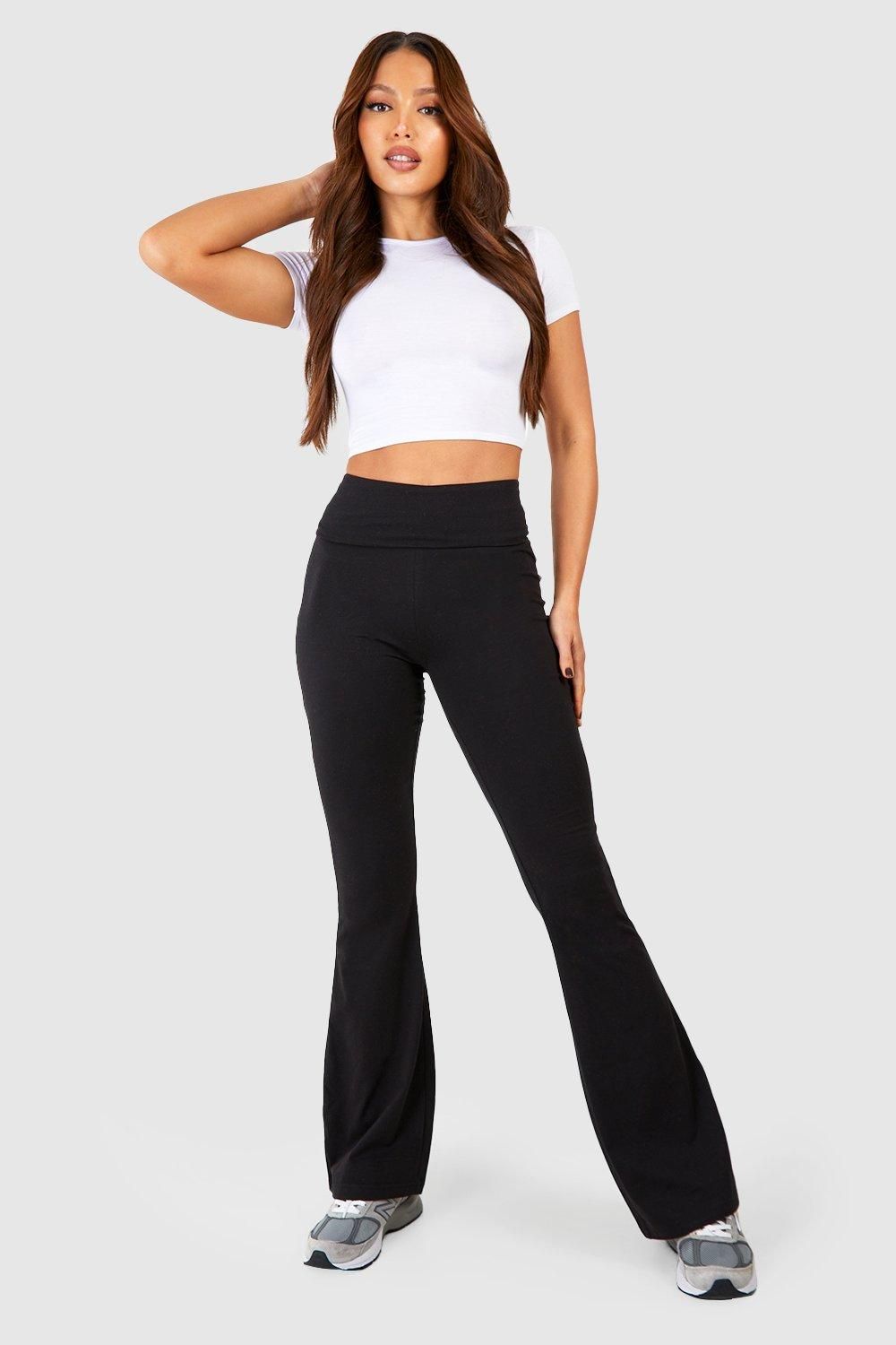 Tall Cotton Jersey Folded Waistband Yoga Flares