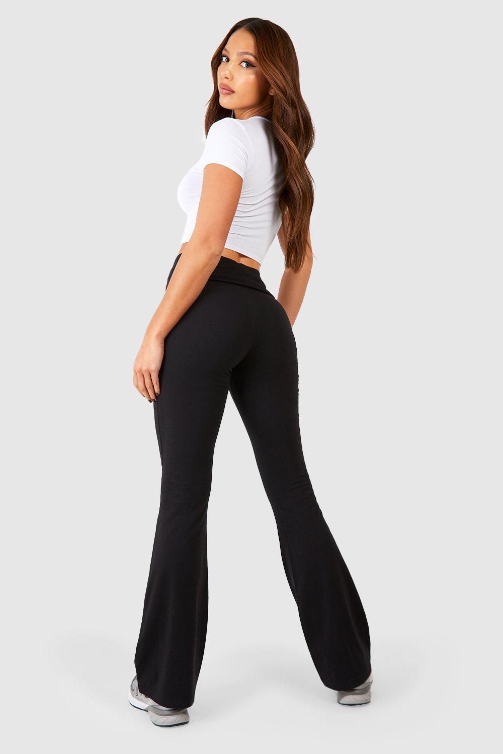Tall Cotton Jersey Folded Waistband Yoga Flares - Image 2