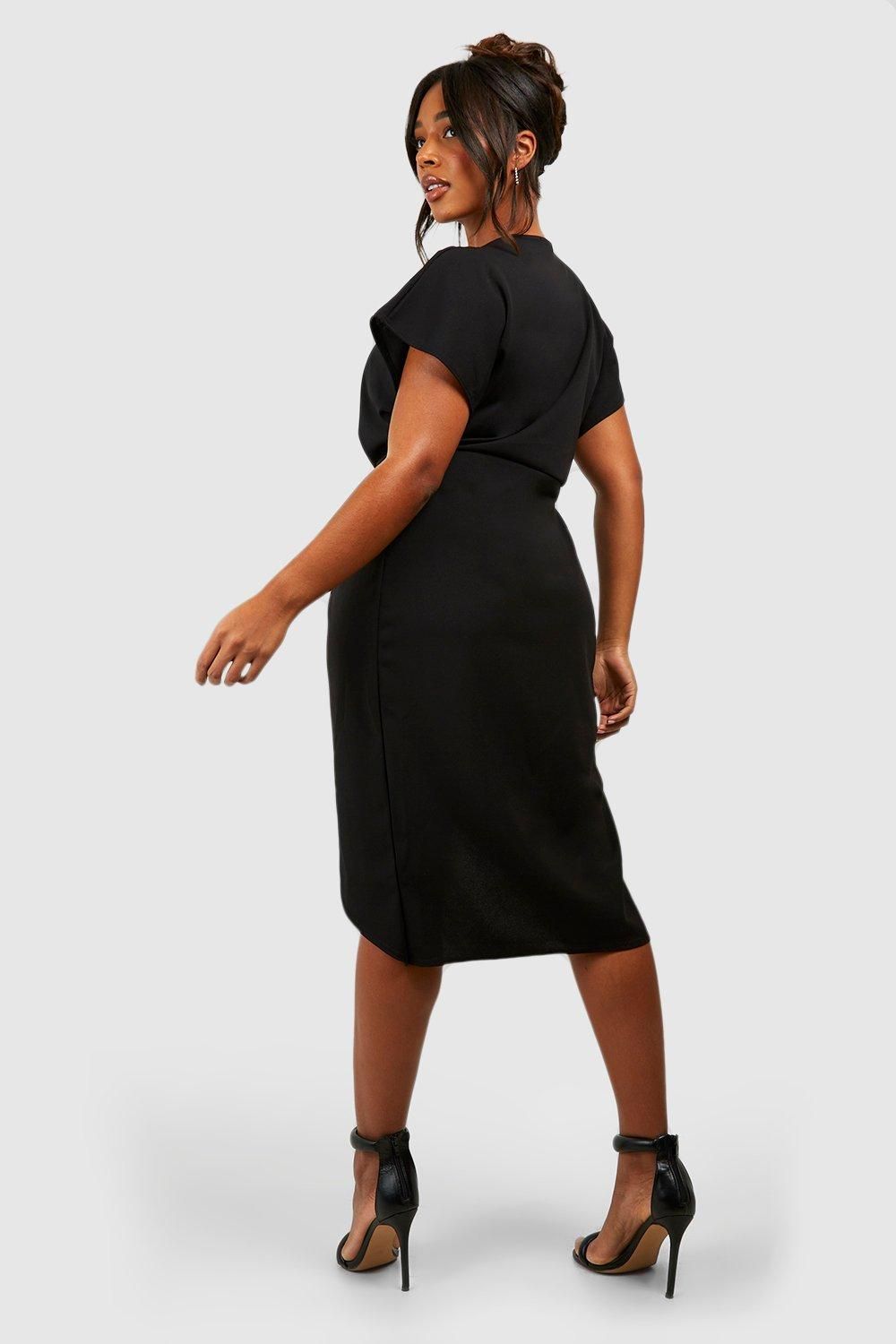 Plus Wrap Front Midi Dress - Image 2