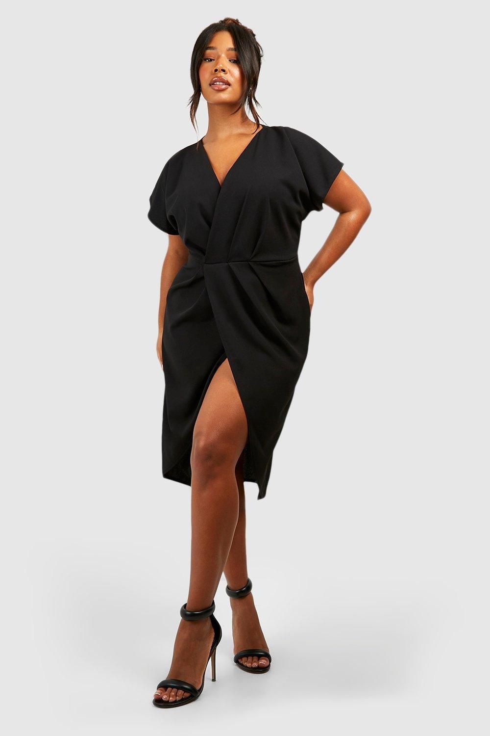 Plus Wrap Front Midi Dress - Image 3