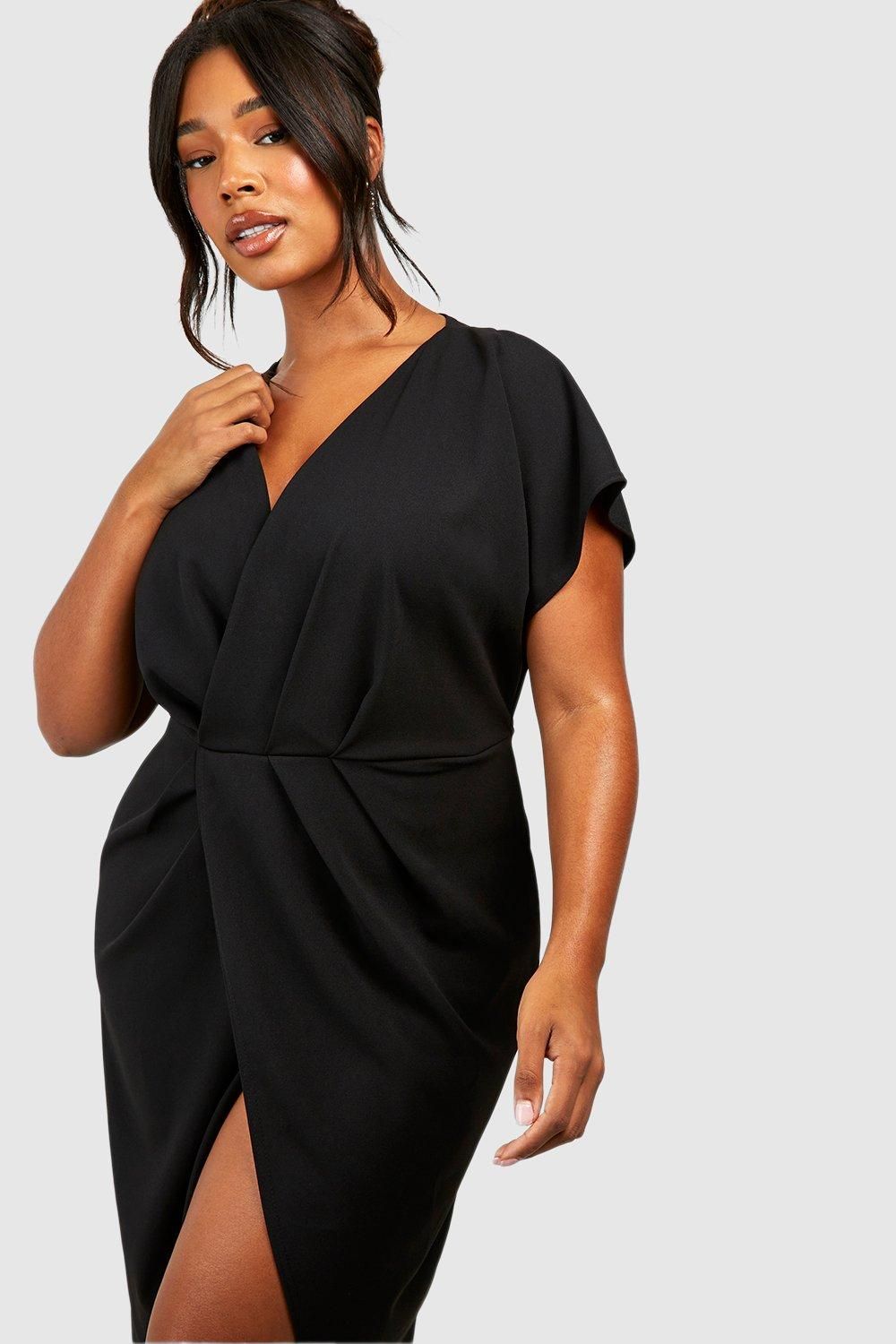 Plus Wrap Front Midi Dress - Image 4