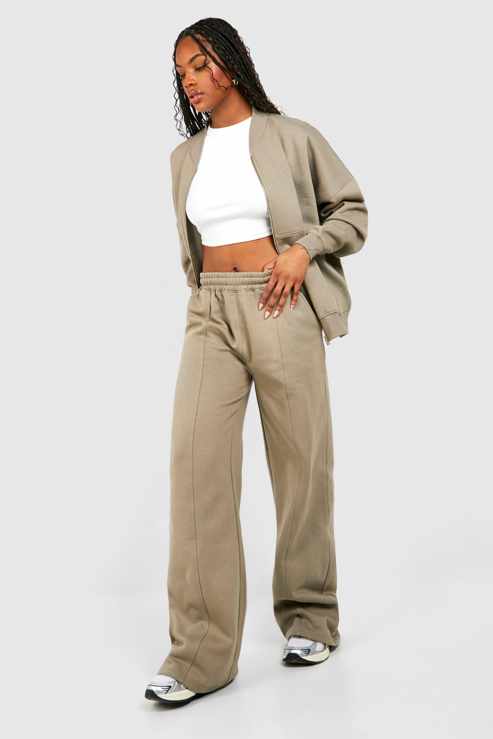 Tall Zip Through Bomber Straight Leg Tracksuit - Image 3