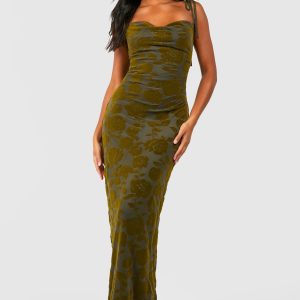 Floral Devore Cowl Maxi Slip Dress