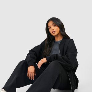 Petite Zip Through Bomber Straight Leg Tracksuit