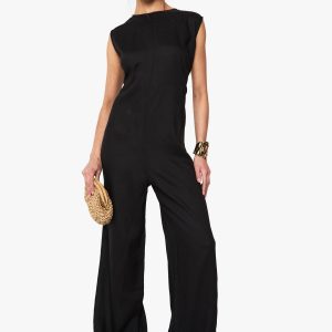 Linen Look Sleeveless Jumpsuit