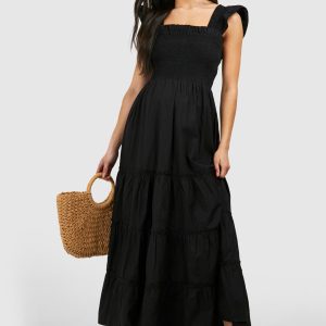 Maternity Frill Sleeve Midaxi Dress