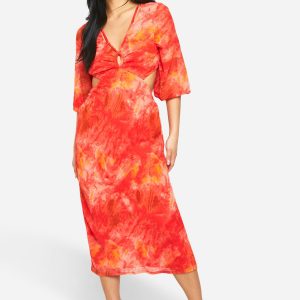 Petite Printed Chiffon Midaxi Dress