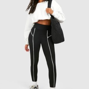 Black Contrast Binding Leggings