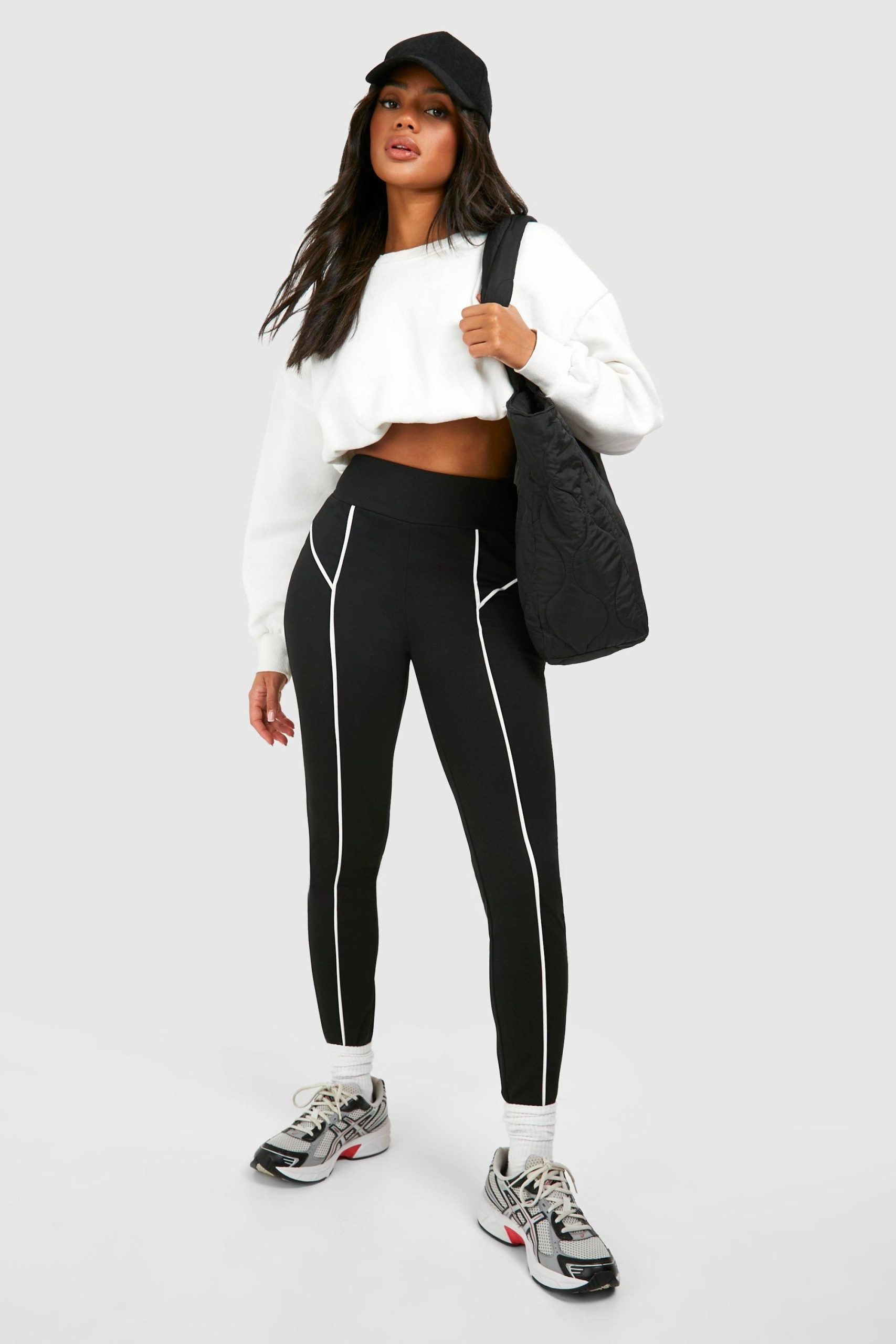 Black Contrast Binding Leggings