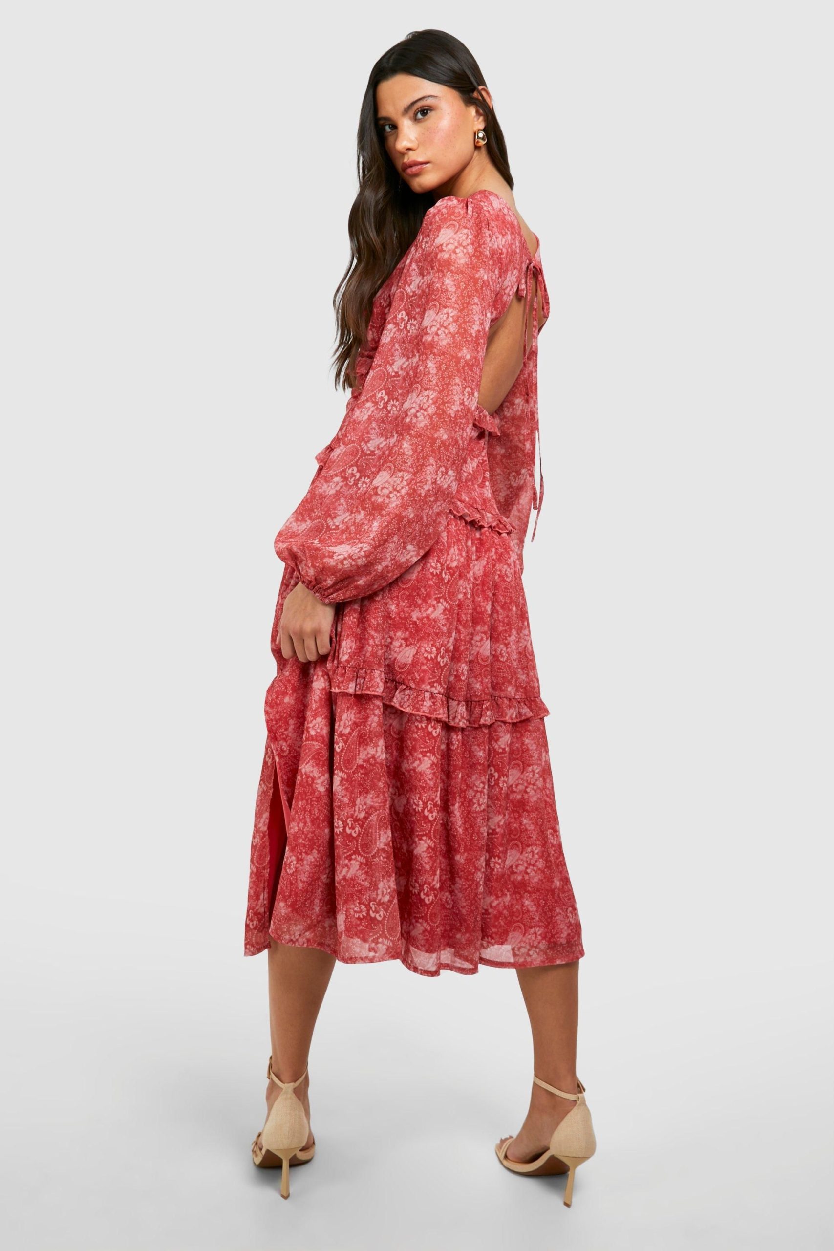 Paisley Print Ruffle Smock Dress - Image 2