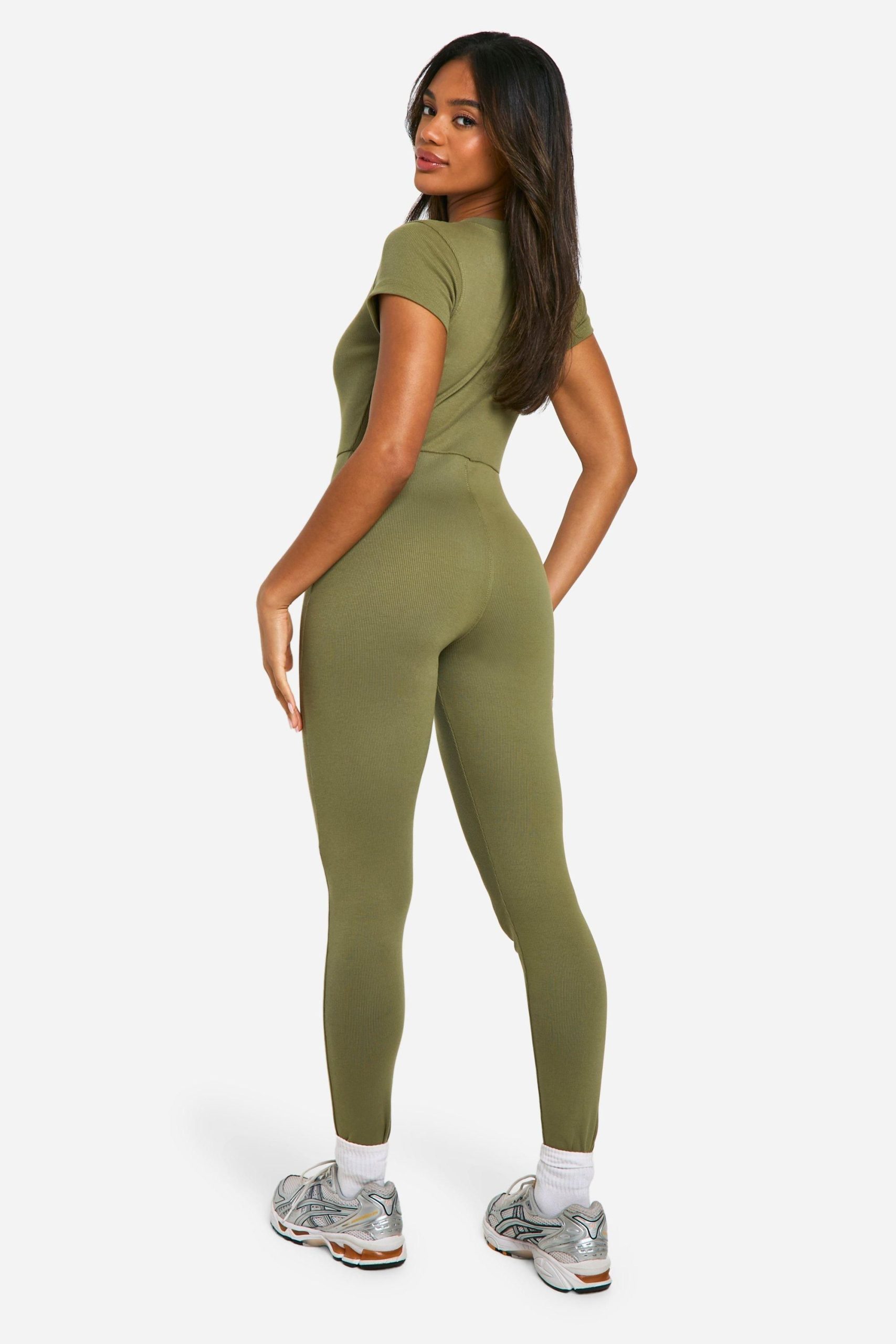 Basic Cap Sleeve Rib Unitard Jumpsuit - Image 2