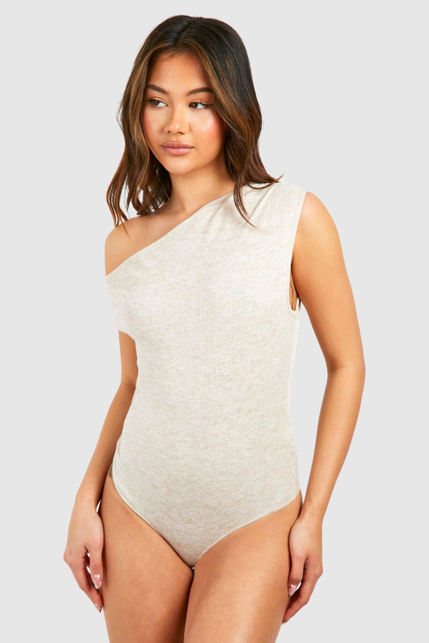 Rib Asymmetric Bodysuit - Image 3