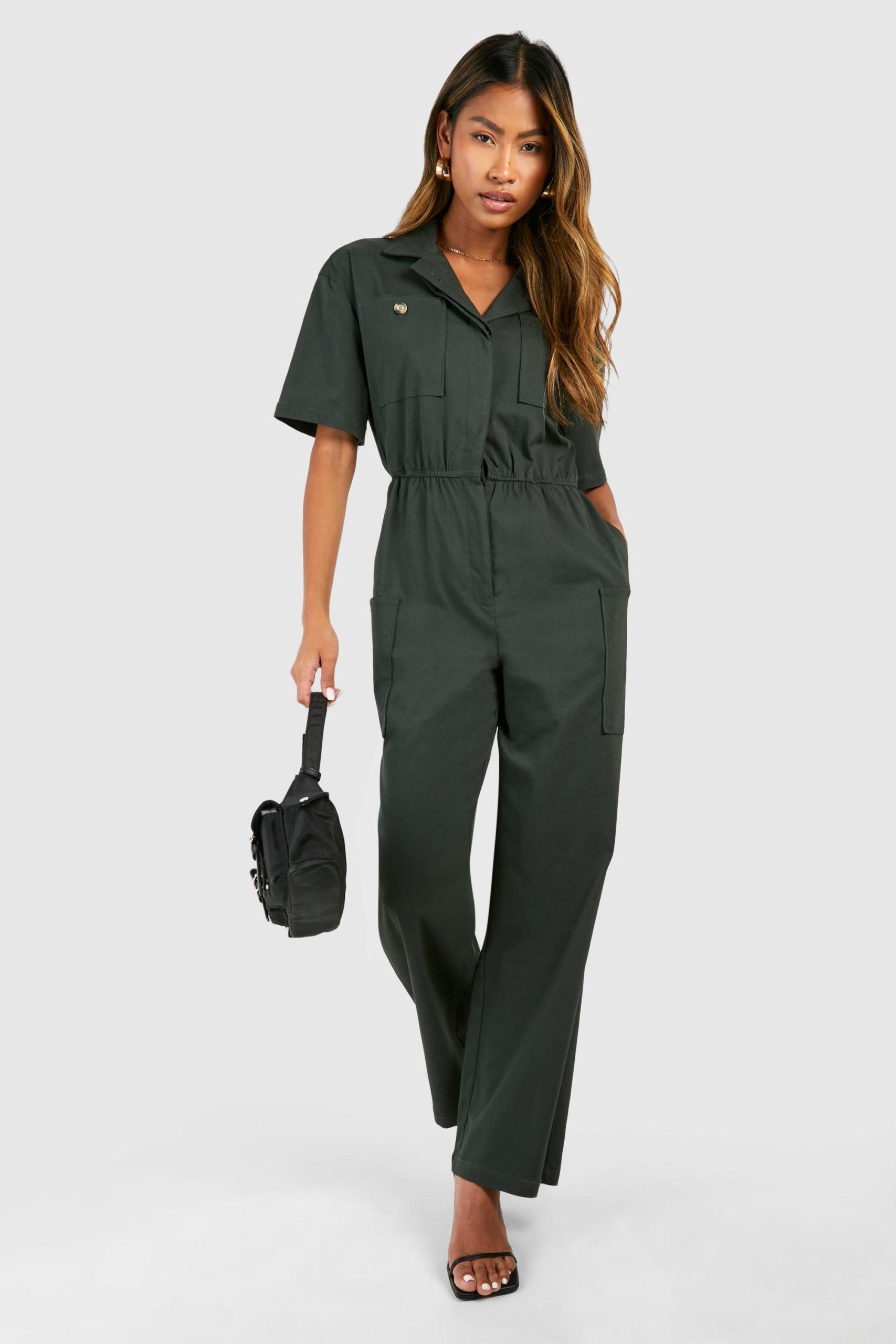 Cargo Woven Utility Jumpsuit - Image 3