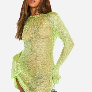 Petite Sequin Knit Low Back Mini Dress
