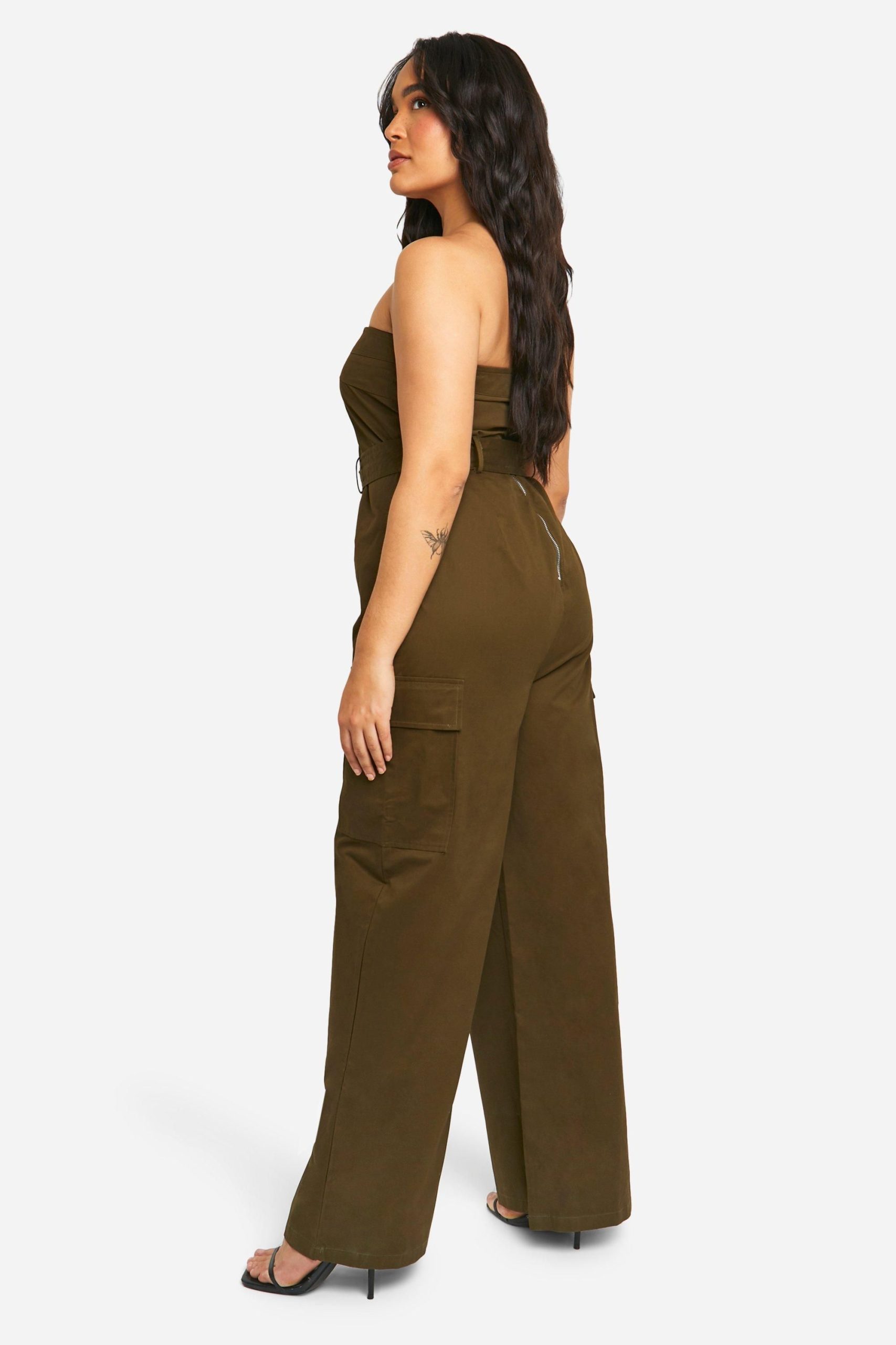 Plus Utility Bandeau Belted Jumpsuit - Image 2