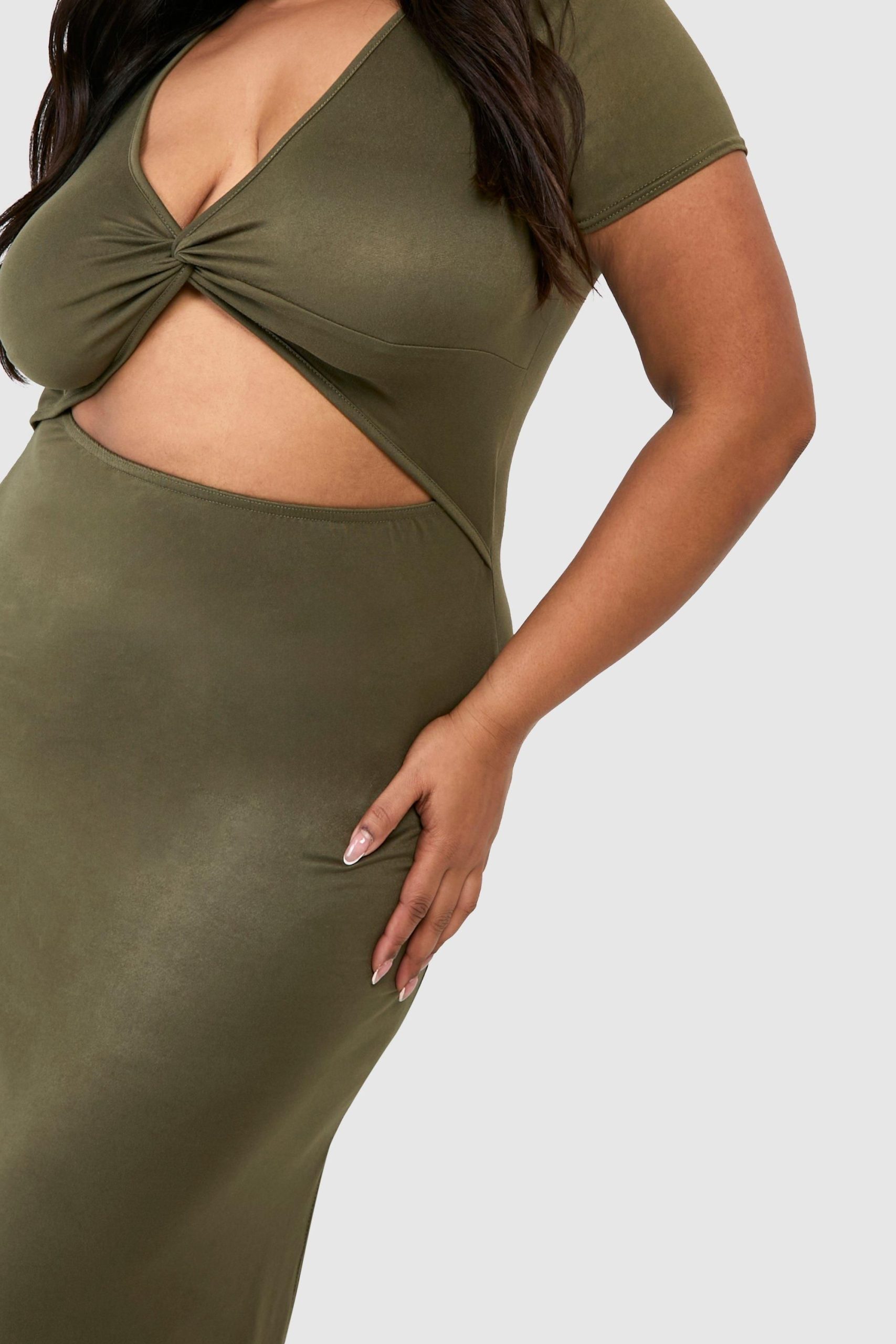 Plus Super Soft Jersey Twist Front Midaxi Dress - Image 4