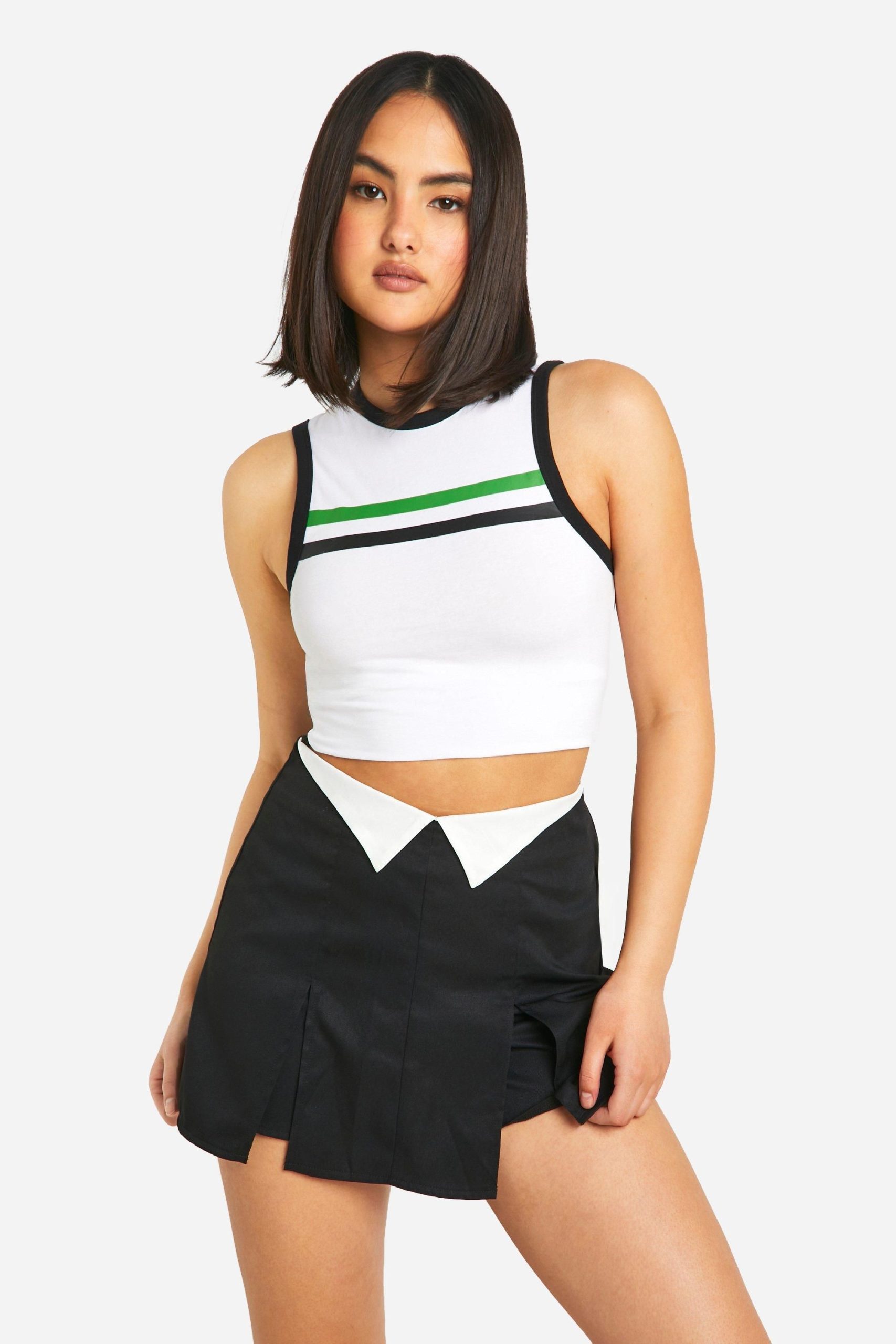 Twill Fold Over Detail Skorts