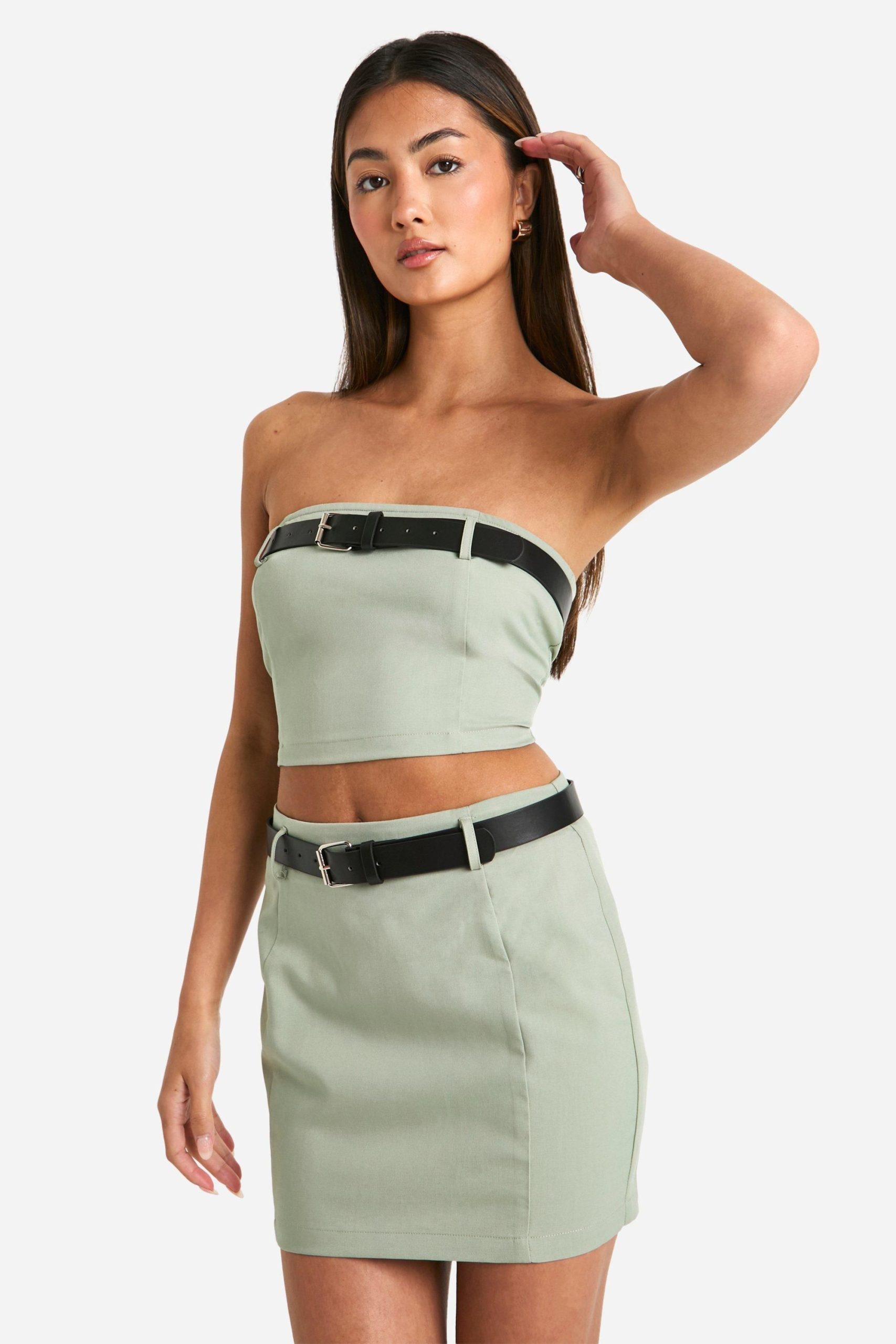 Belt Detail Mini Skirt